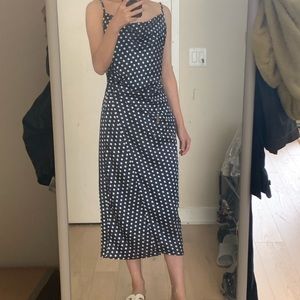 Polka dot slip dress in size s
